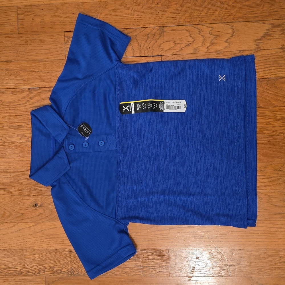 XERSION BOYS BLUE 3 BUTTON POLO SIZE XXS 4/5
